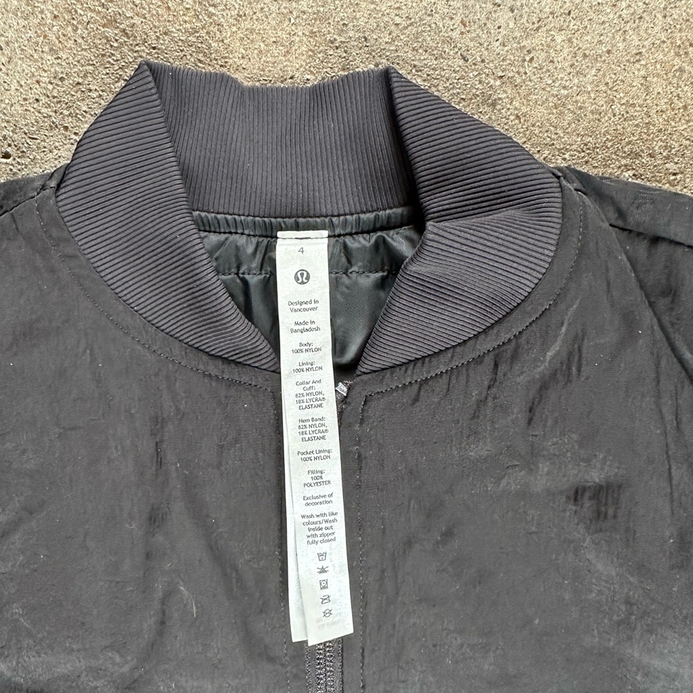Lululemon Non Stop Bomber Reversible Jacket First Release in Black Size 4 Coat - Picture 10 of 12